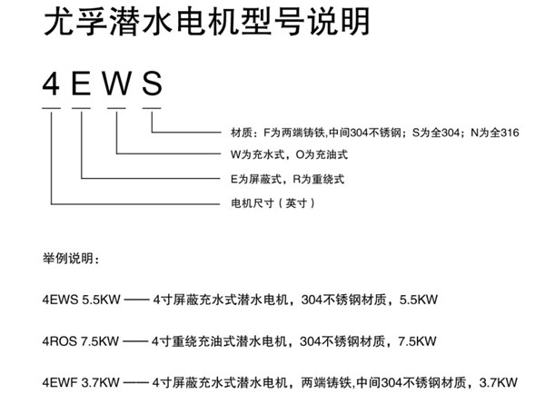 潛水電機(jī)型號(hào)說(shuō)明